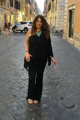 Black Poncho Lounge Suit