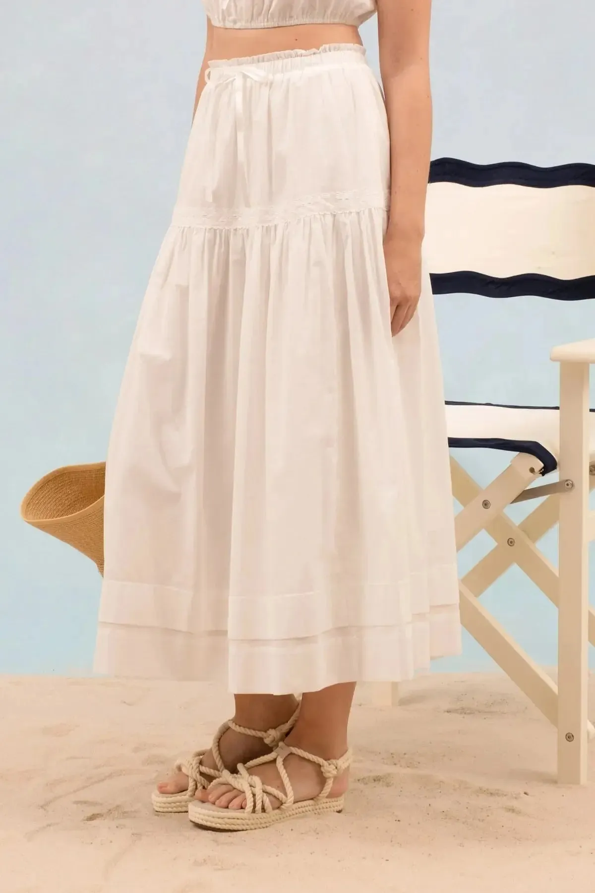 Blu Pepper Pretty In Summer Skirt – Chic High-Waisted Midi with Ruffle Hem