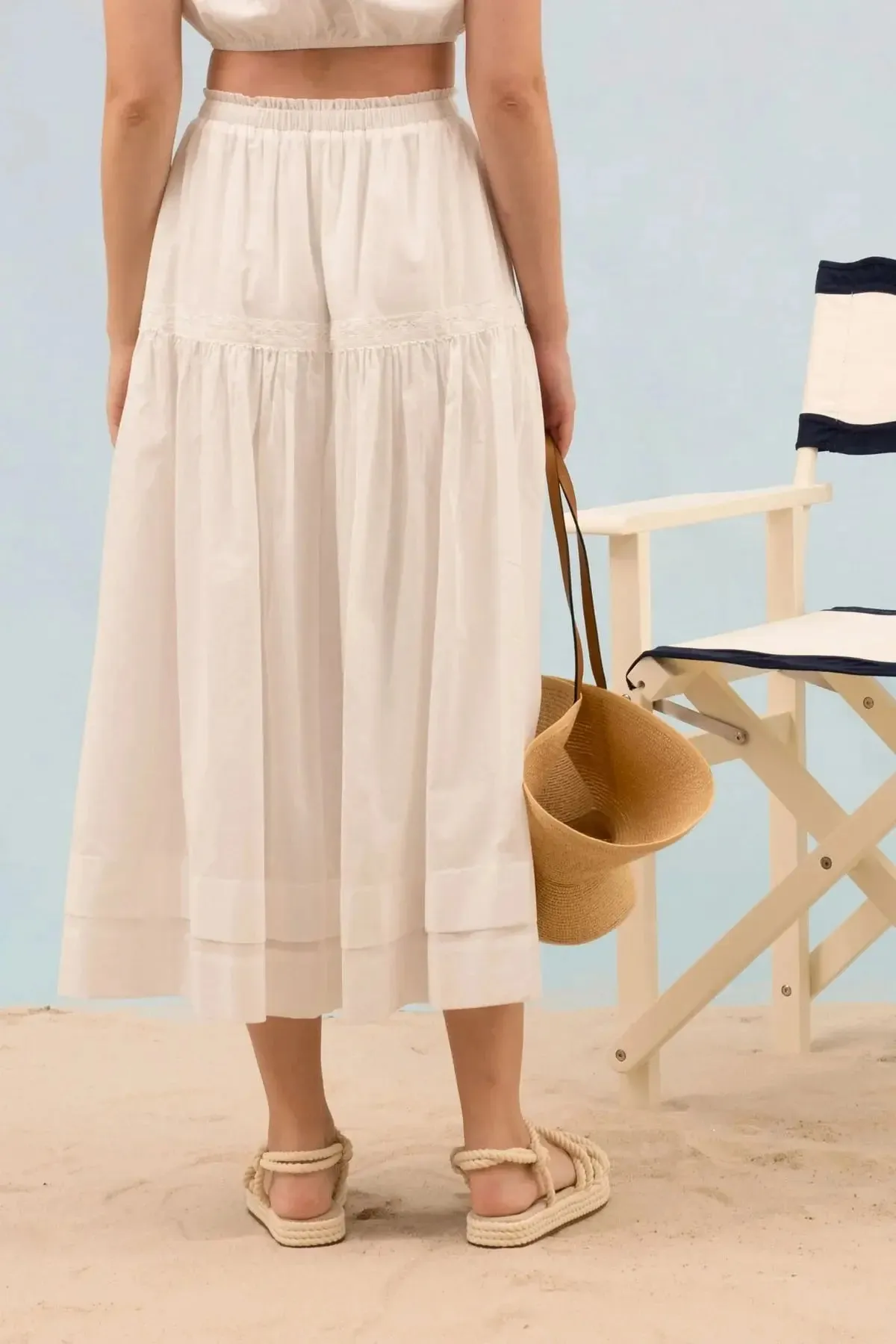 Blu Pepper Pretty In Summer Skirt – Chic High-Waisted Midi with Ruffle Hem