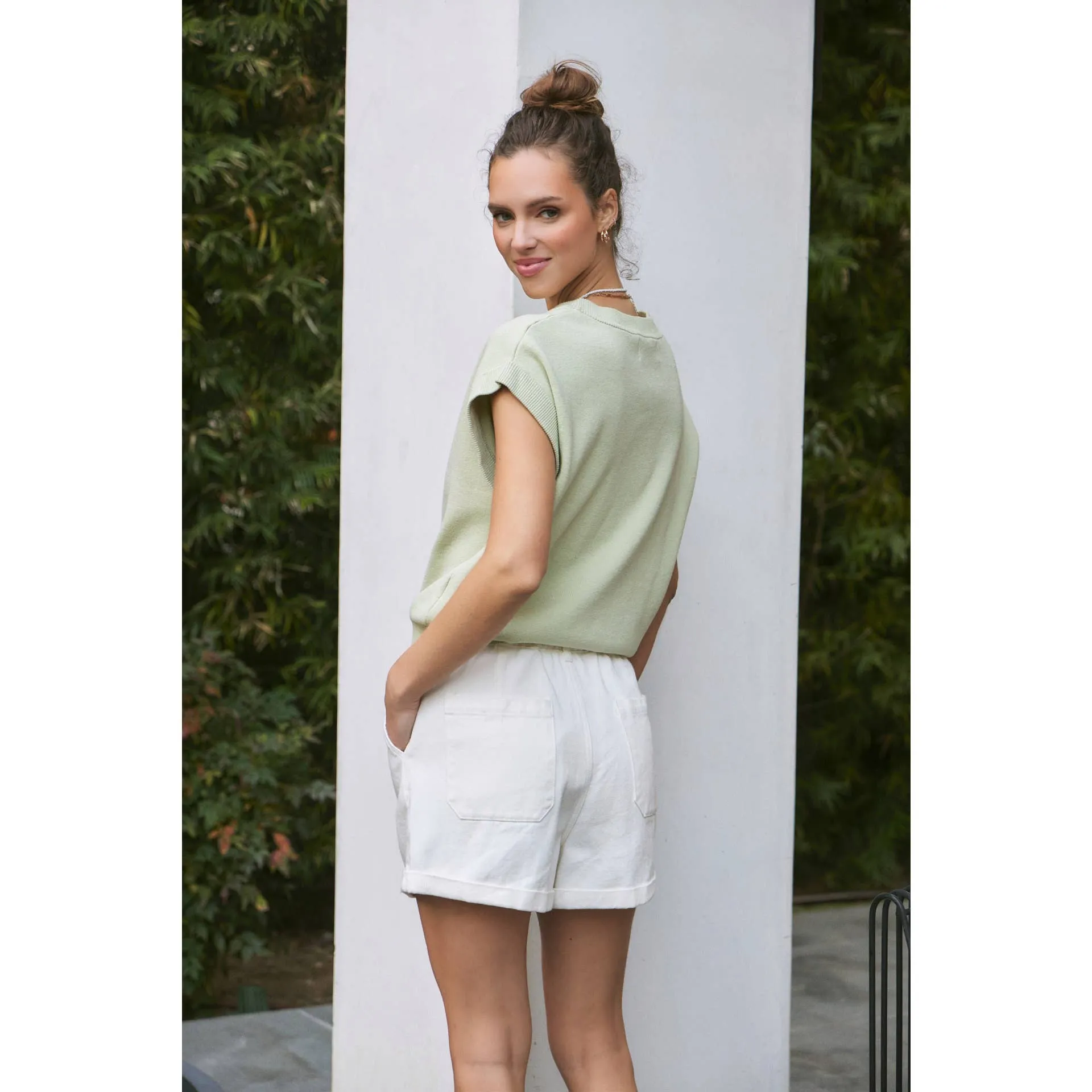 Button Down Sweater Vest Cardigan