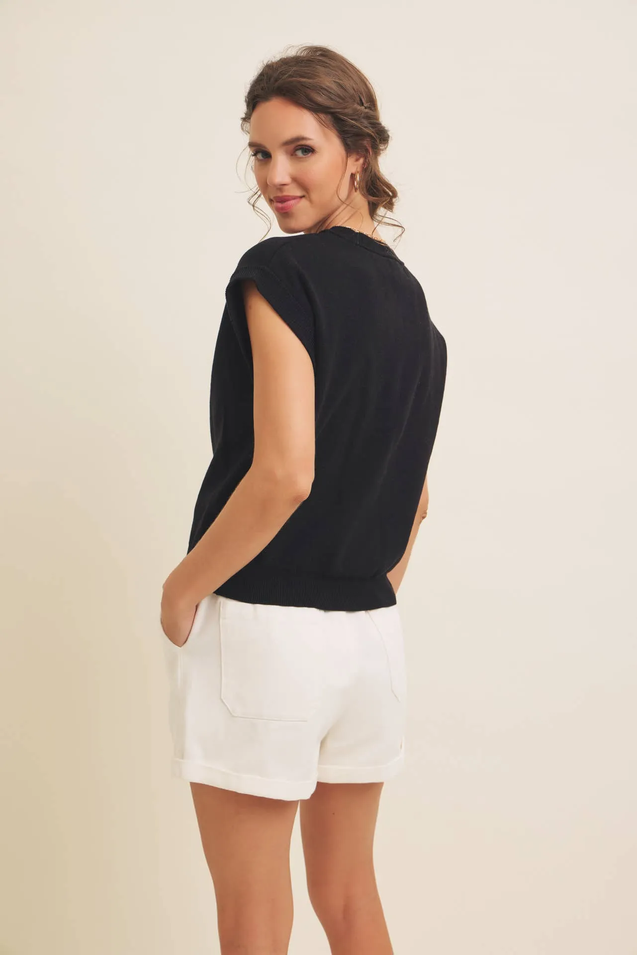Button Down Sweater Vest Cardigan