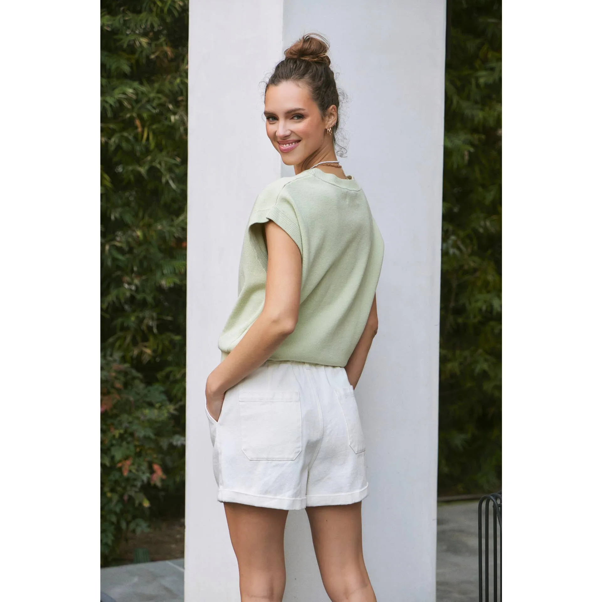 Button Down Sweater Vest Cardigan