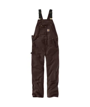 Carhartt Mens Dark Brown Relaxed Fit Duck Bib Overalls