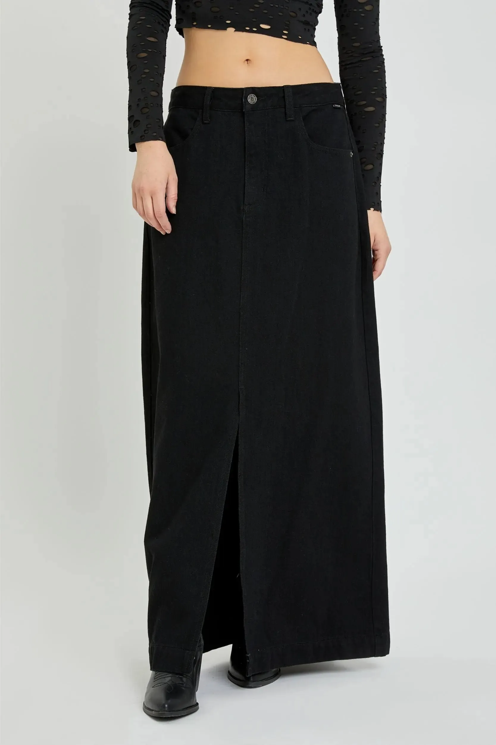 Cello Jeans Basic Mid Waisted Maxi Skirt – Effortless Style & Comfort