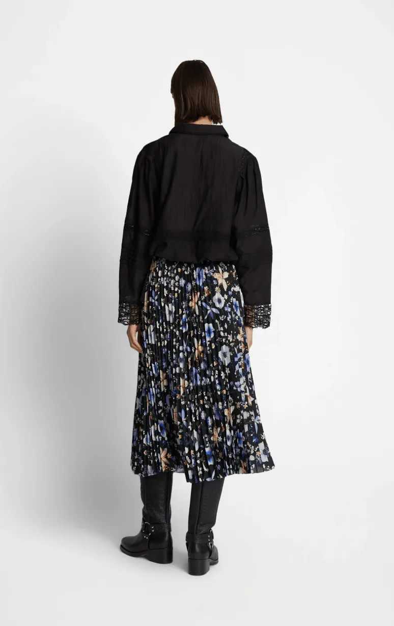 Charming Skirt - Black Floral