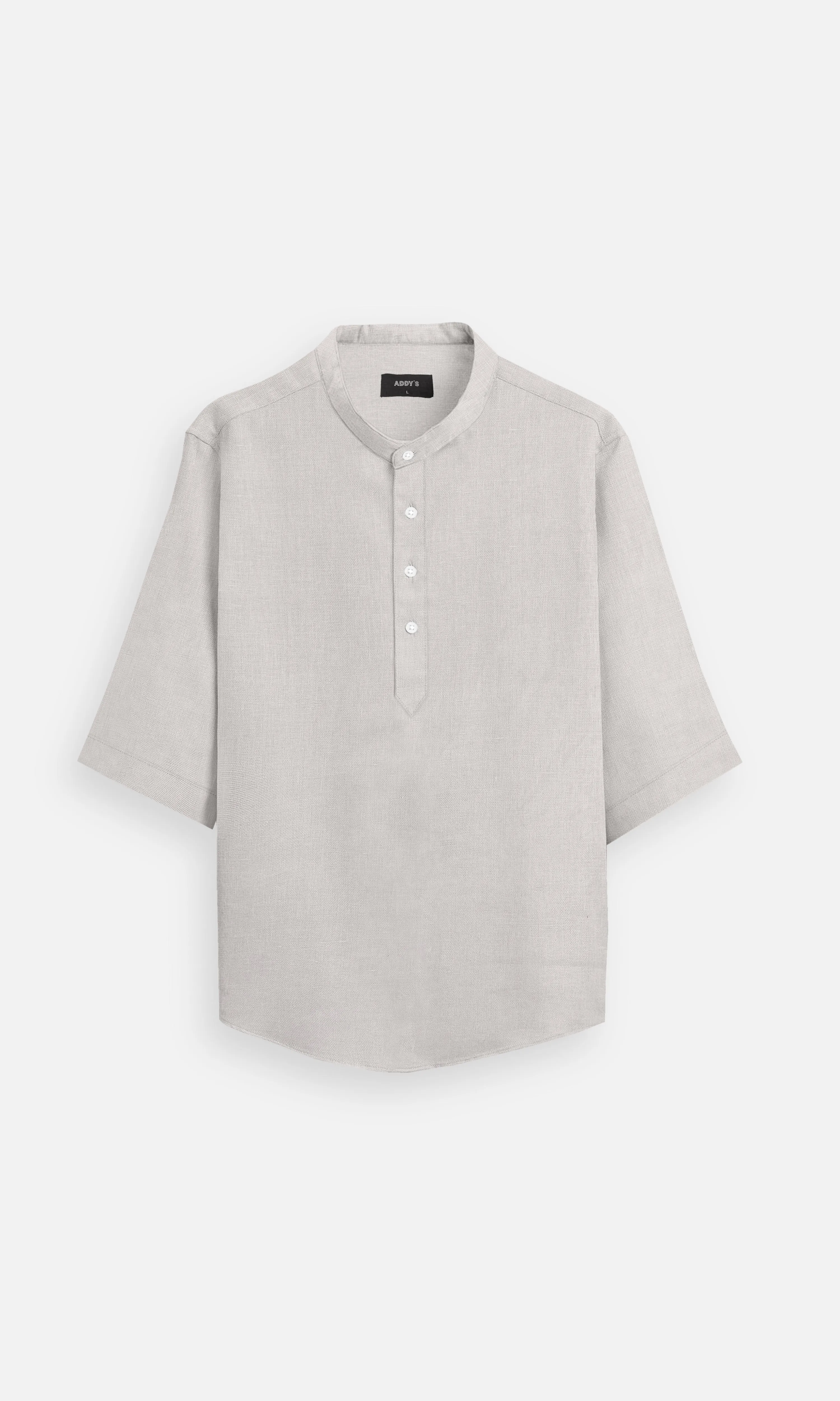 Classic Beige Pure Linen Kurta Style Shirt for Unisex - AddysForMen