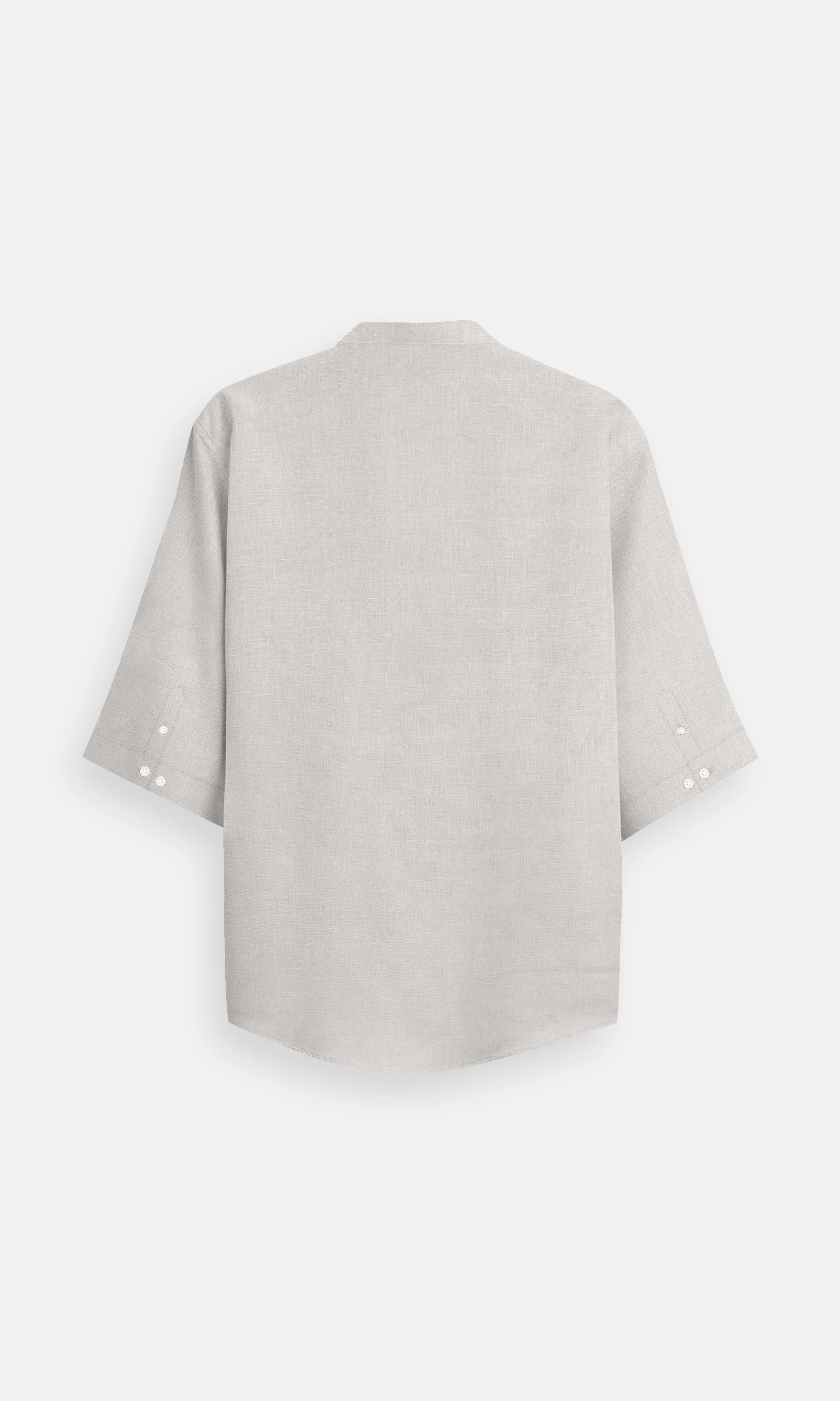 Classic Beige Pure Linen Kurta Style Shirt for Unisex - AddysForMen