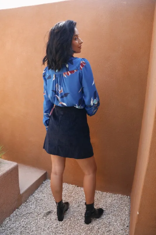Estelle Corduroy Skirt - Deep Navy