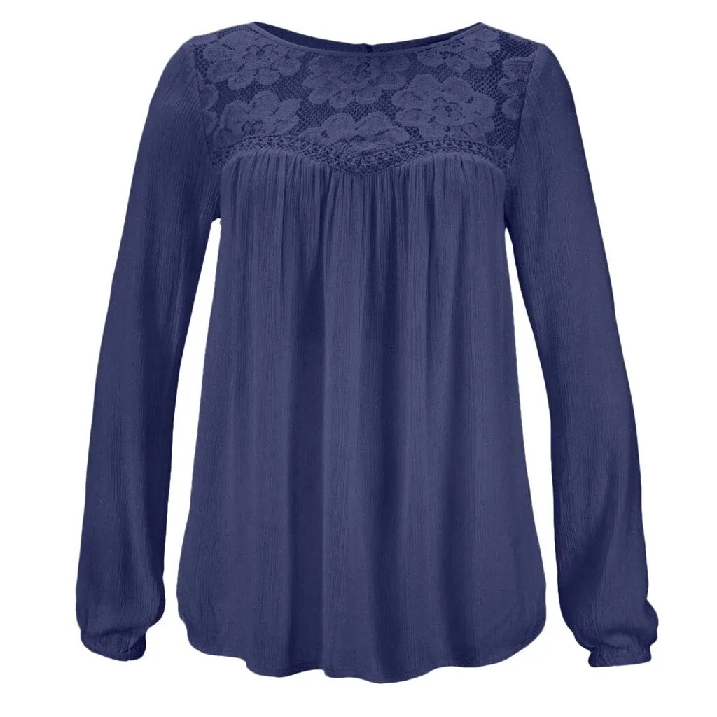 Fashion Lace Stitching Shirt