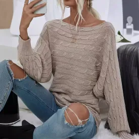 Fashion Off-Neck Pullover Sweater