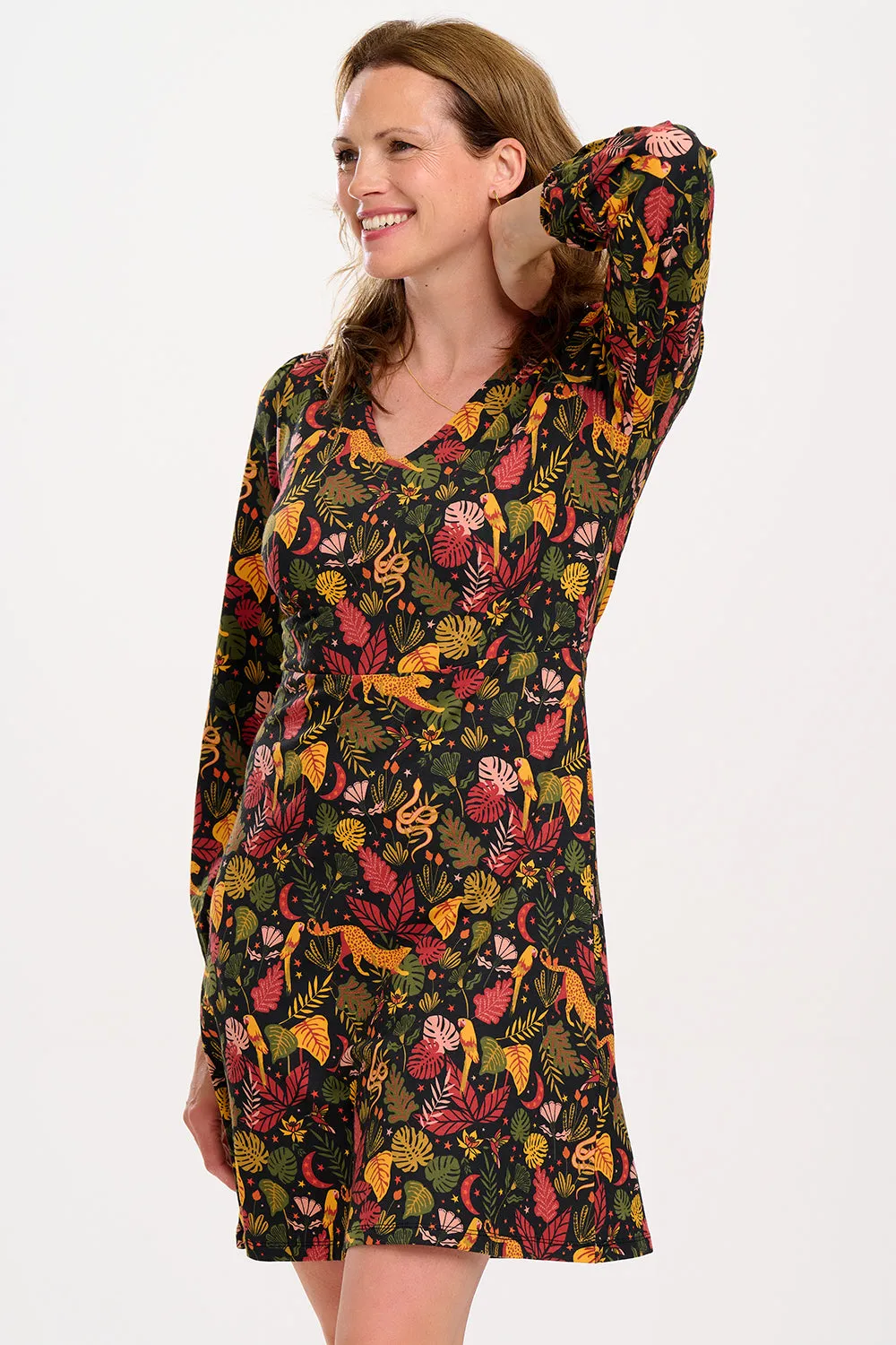 Floriane Mini Jersey Dress - Jungle Cheetah