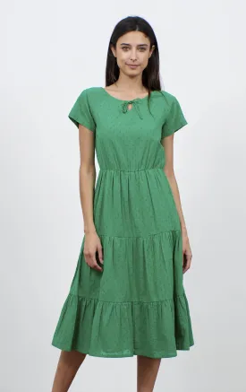 Folk Green Dobby Dress