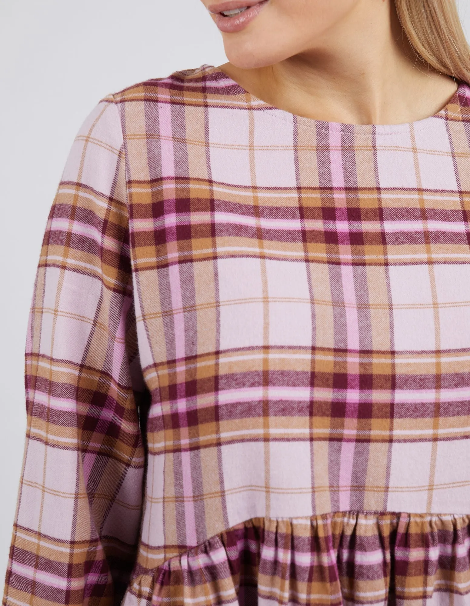 Harriet Check Dress - Pink