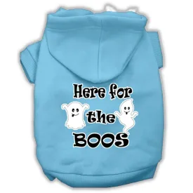 Here For The Boos Screenprint Dog Hoodie Baby Blue Xxxl(20)