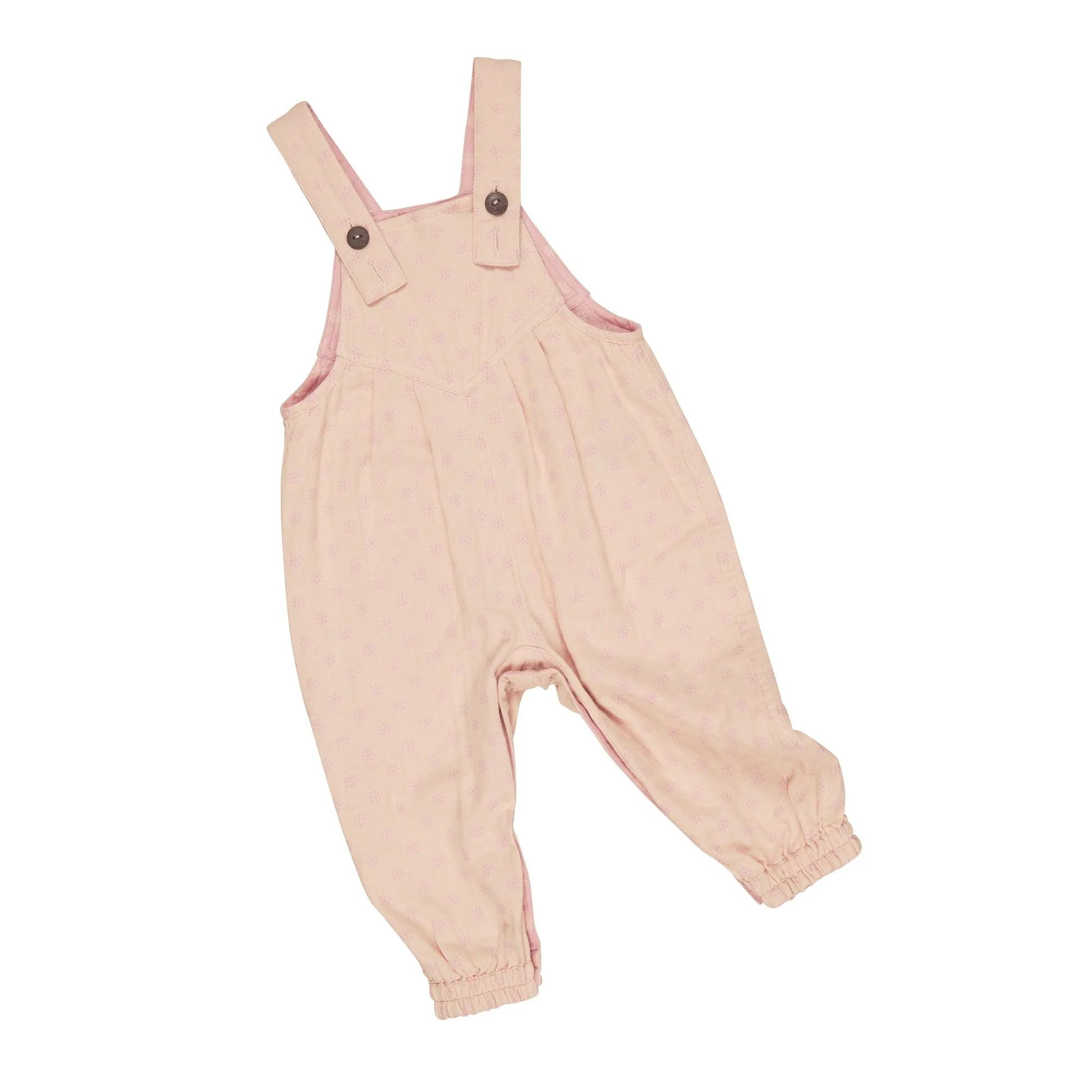 Huxbaby Daisy Reversible Overalls - Dusty Rose   Sunkiss