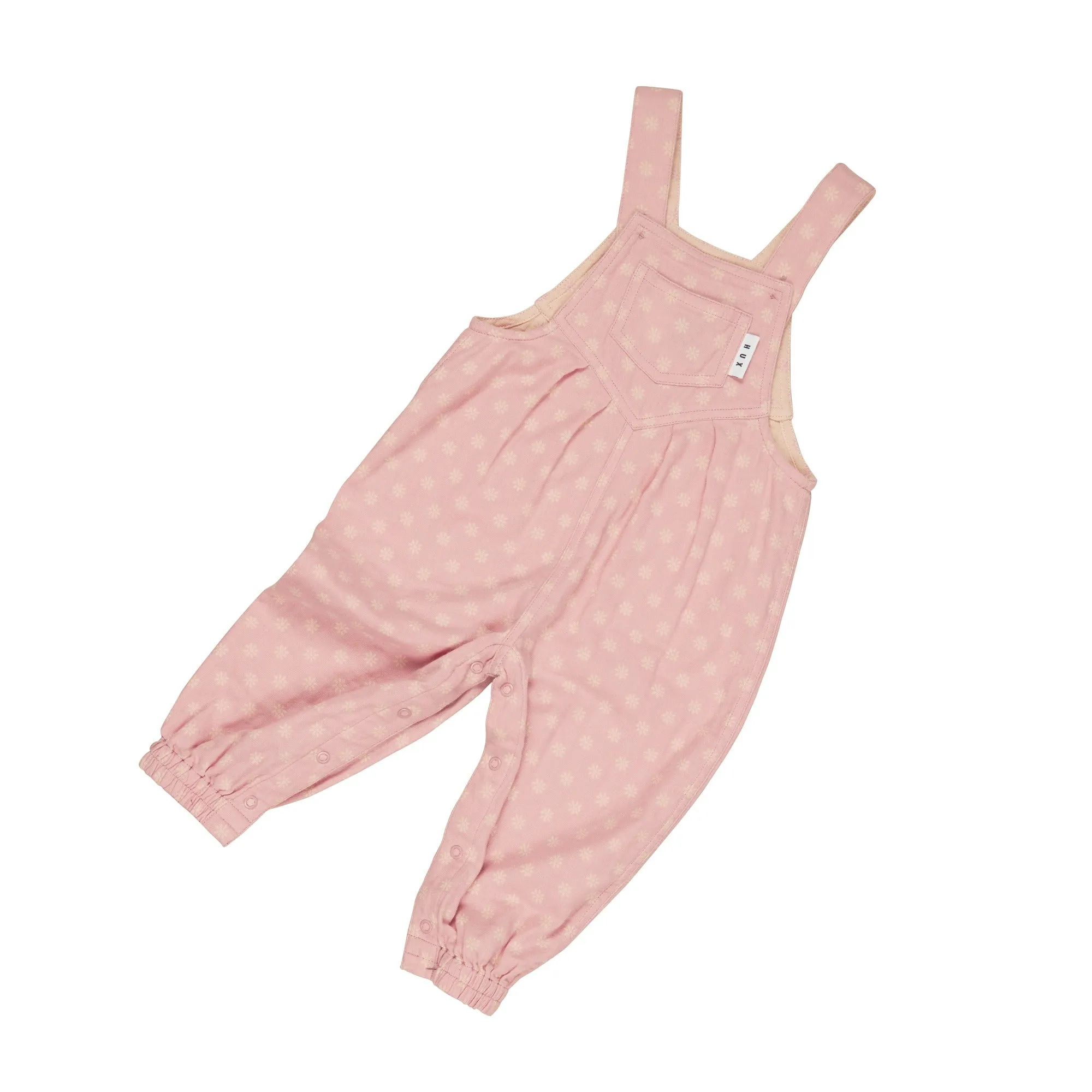 Huxbaby Daisy Reversible Overalls - Dusty Rose   Sunkiss