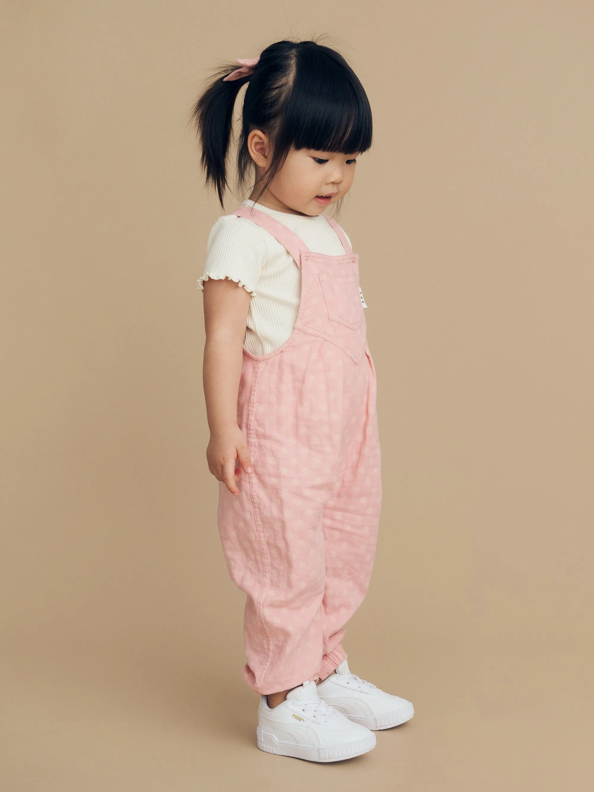Huxbaby Daisy Reversible Overalls - Dusty Rose   Sunkiss