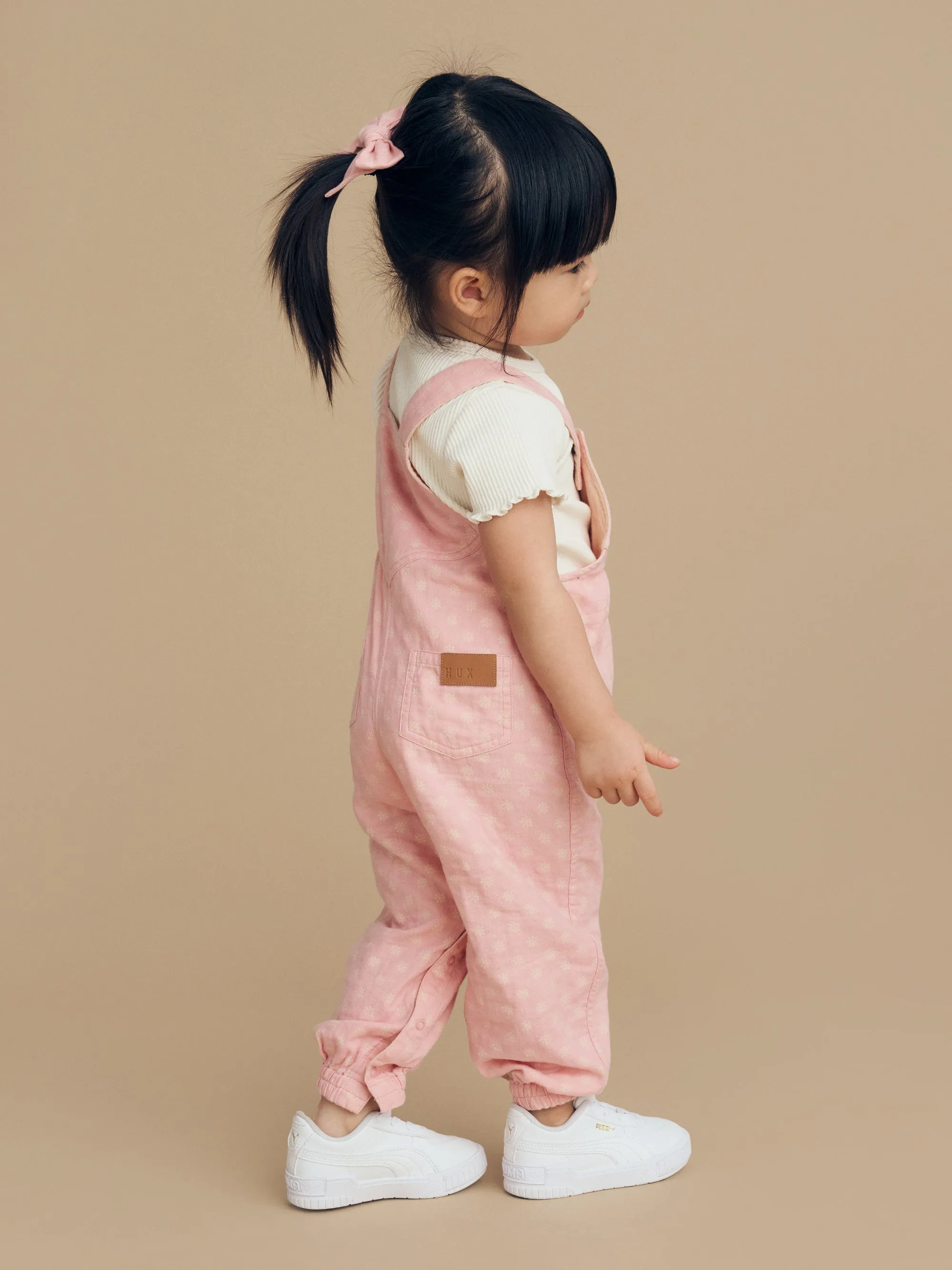 Huxbaby Daisy Reversible Overalls - Dusty Rose   Sunkiss