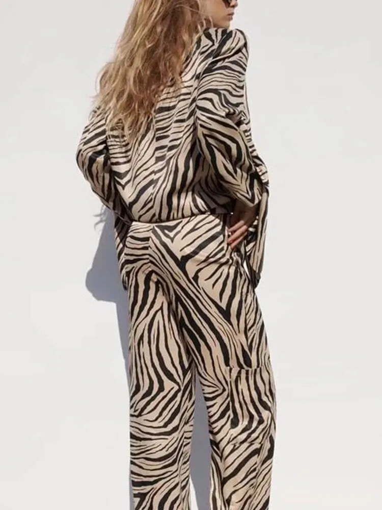 Kimora Printed Blazer and Pants Set