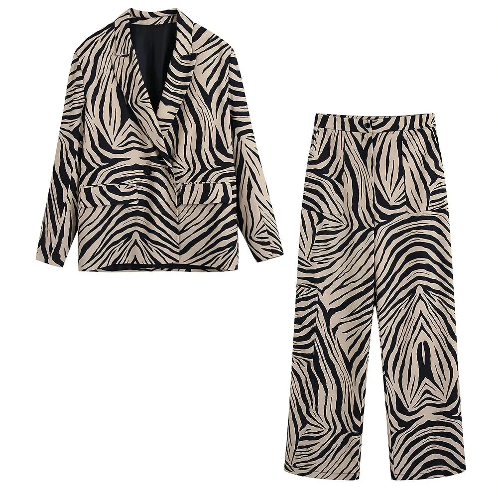 Kimora Printed Blazer and Pants Set
