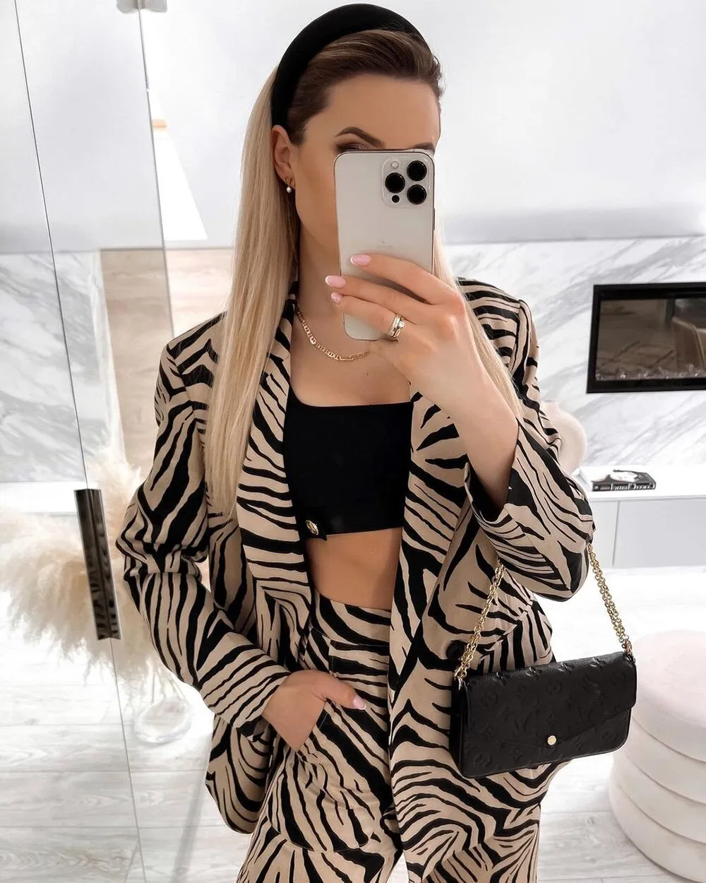 Kimora Printed Blazer and Pants Set