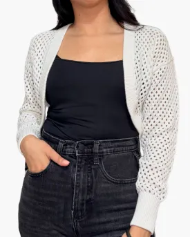 MESH SHRUG IN BLEACH WHITE