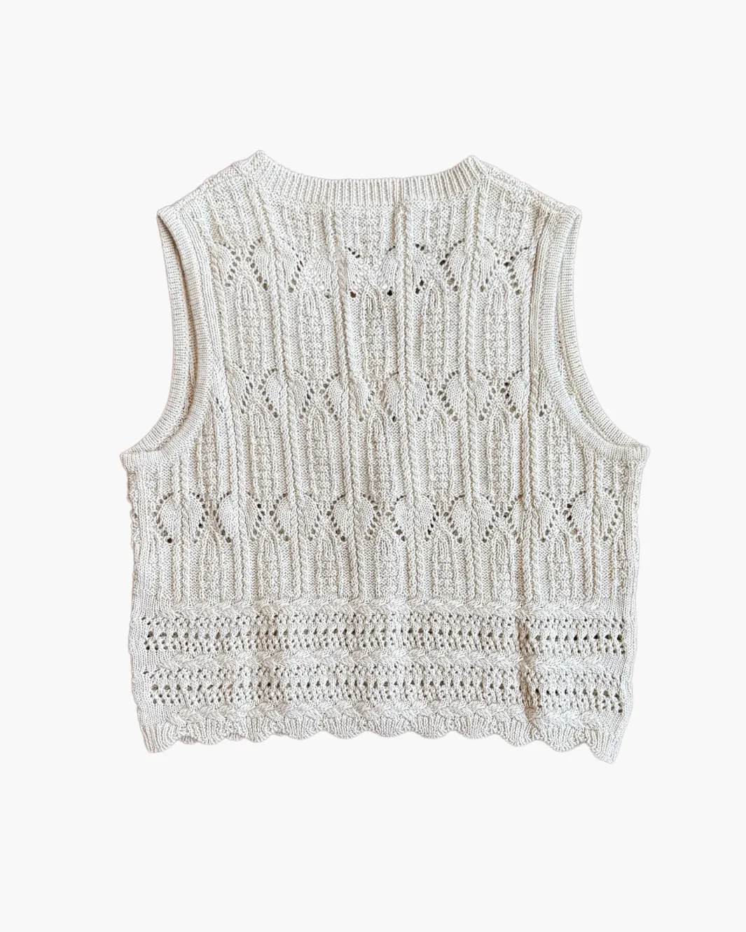 MIXED STITCH VEST IN HEMP