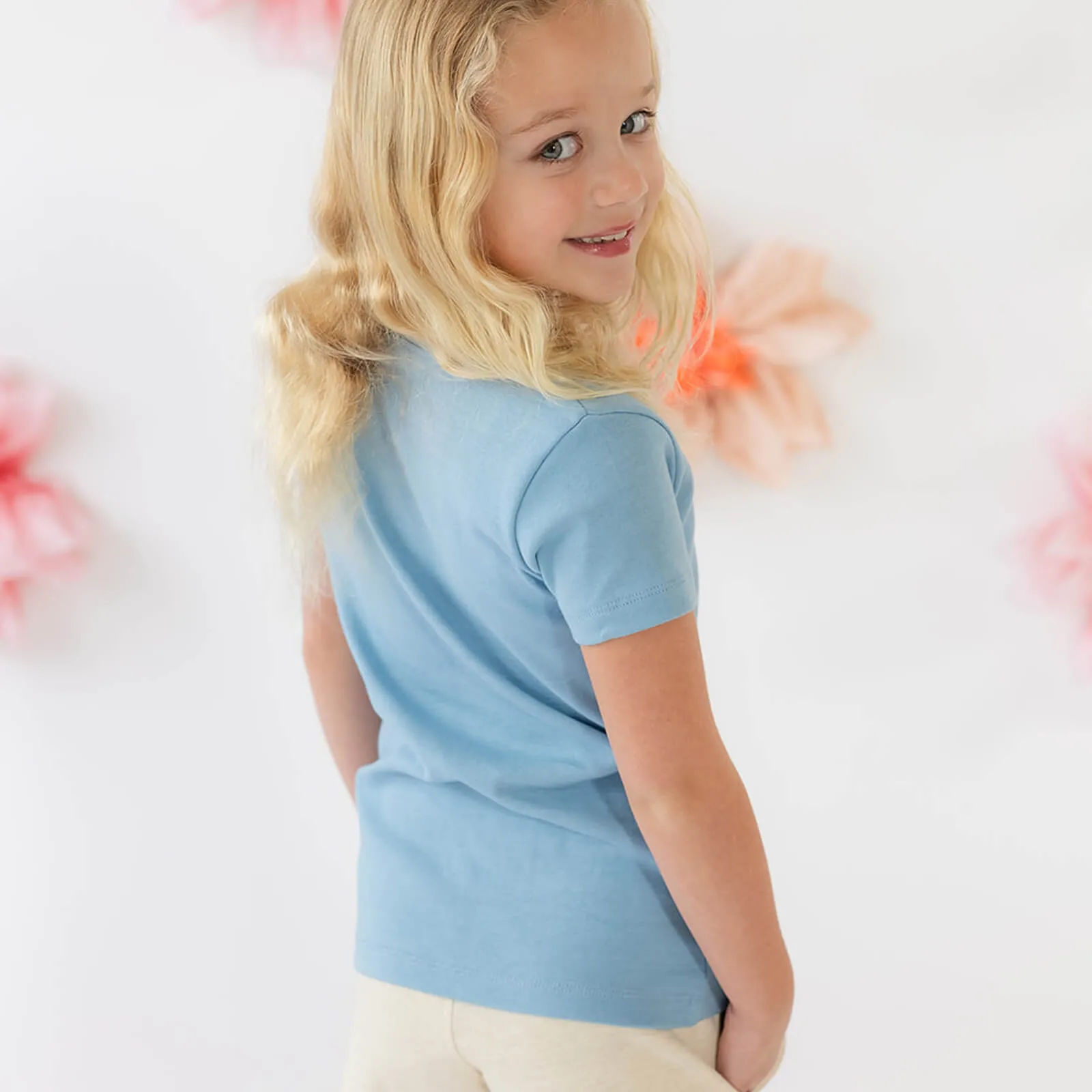 Organic Cotton Kids Rib Knit Short Sleeve Tee