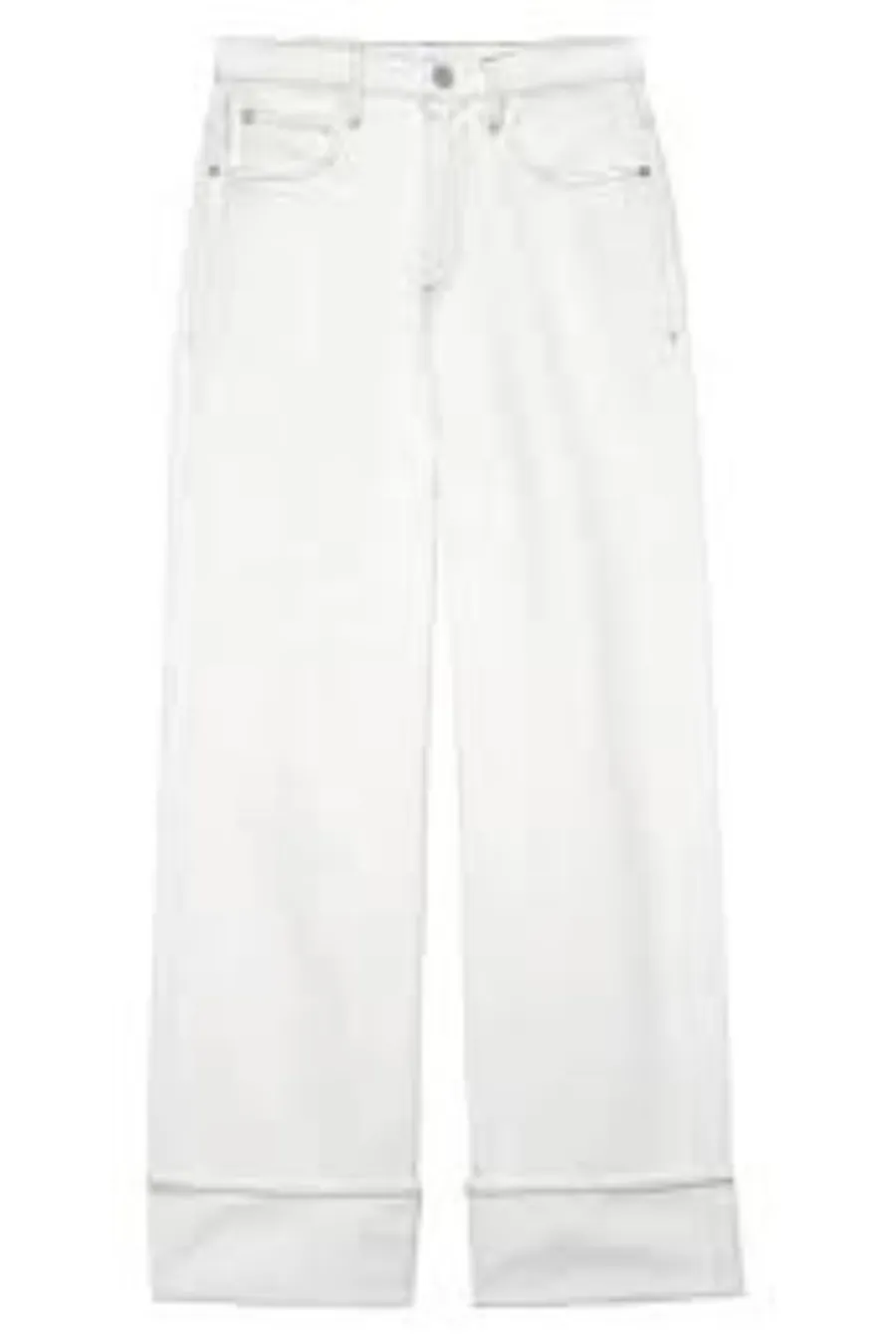 Rolled High Rise Wide Leg Ecru