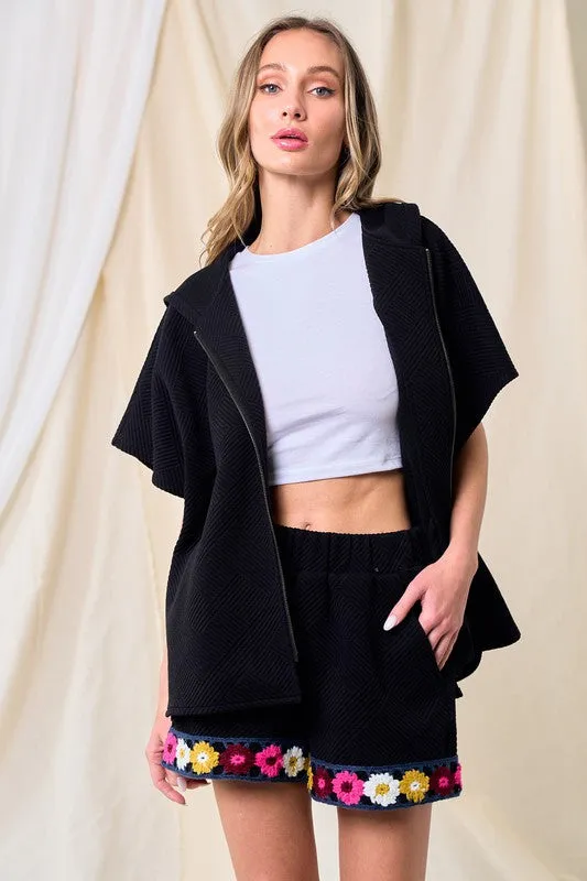 Textured Zip Front Shacket