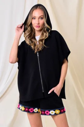 Textured Zip Front Shacket