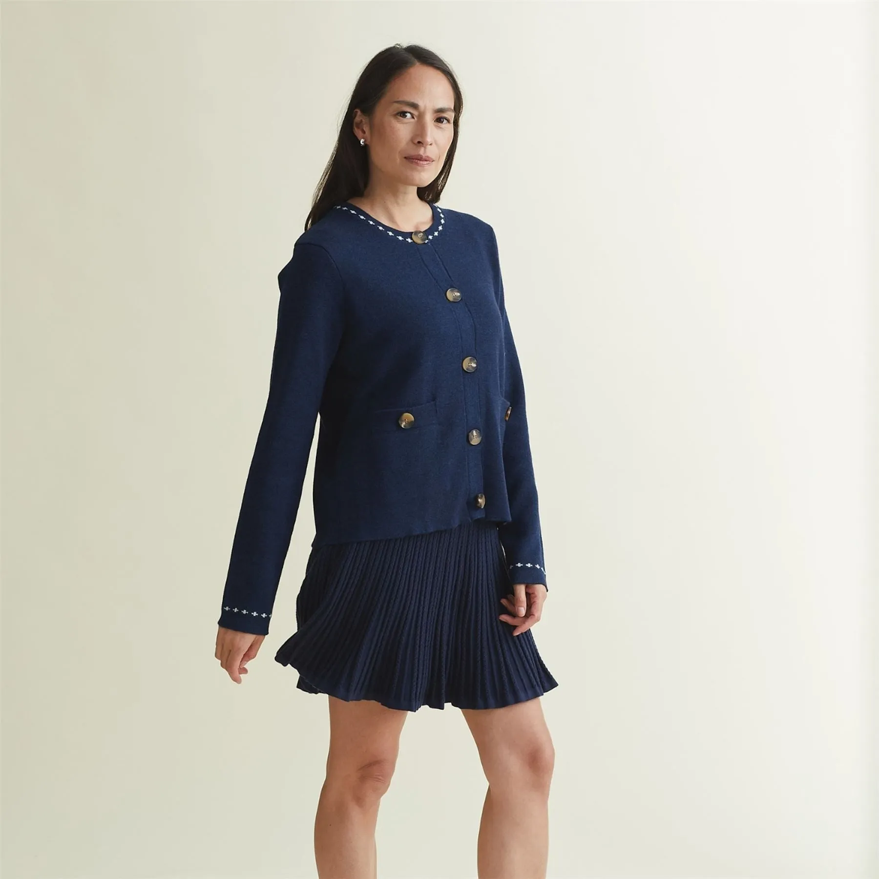 Womens Katha Cardigan Dress Blues - AW24